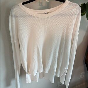 Aerie white grid long sleeve